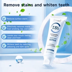 Close-up of toothpaste texture showing hydroxyapatite particles