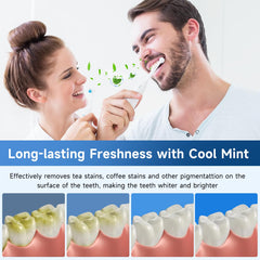 Front view of two-pack toothpaste box and tubes