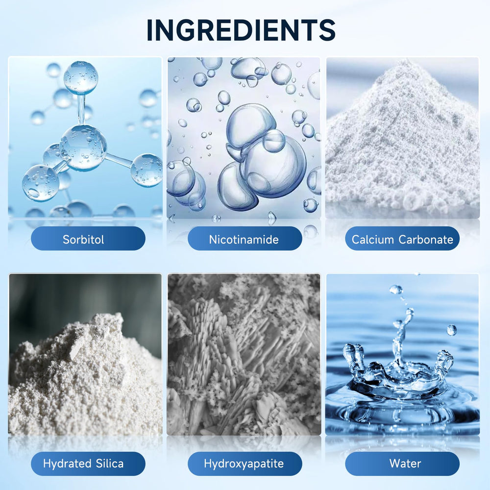Whitening and enamel remineralization concept with hydroxyapatite