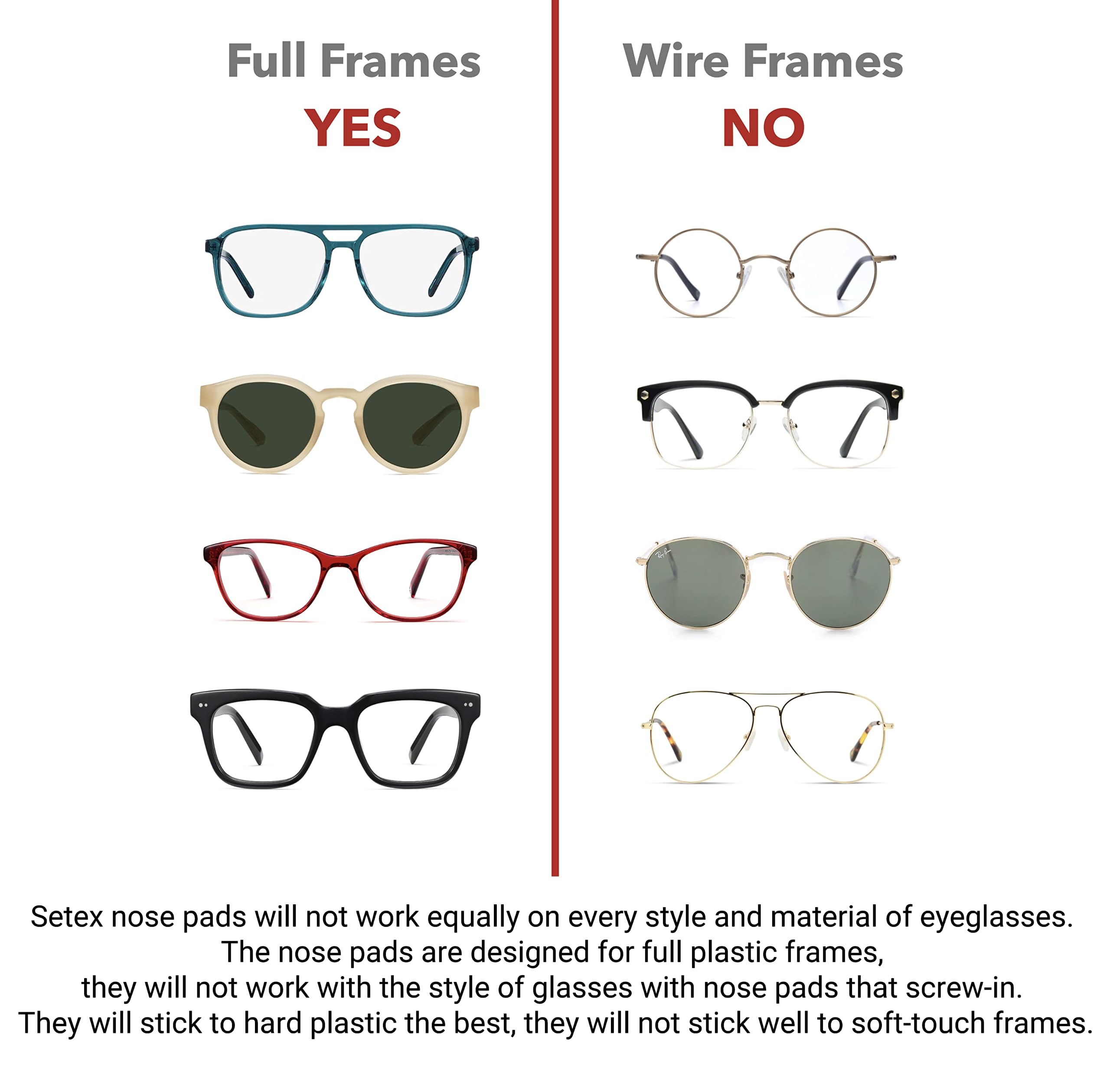 Blue nose pads attached to eyeglasses
