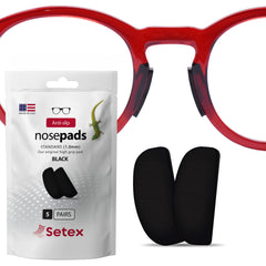 Setex Gecko Grip nose pads, 5 black pairs, USA made, 1mm x 7mm x 16mm