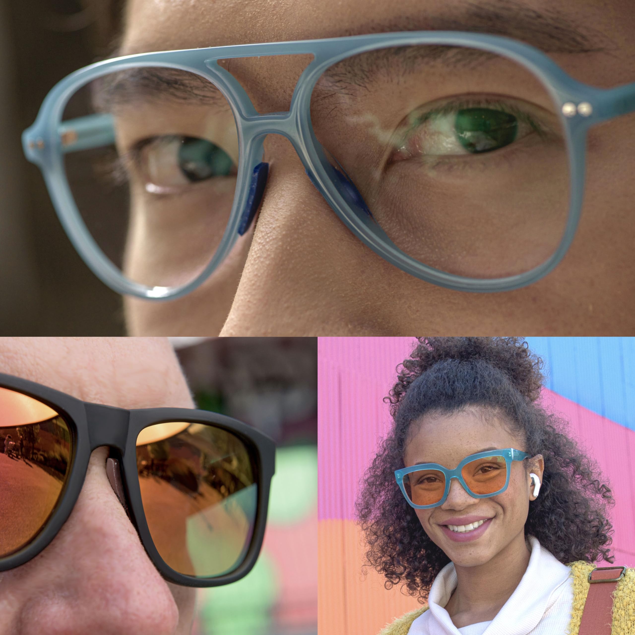 Nose pads designed for plastic frames
