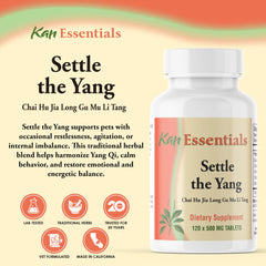 Close-up of Settle the Yang 120 Tabs capsules