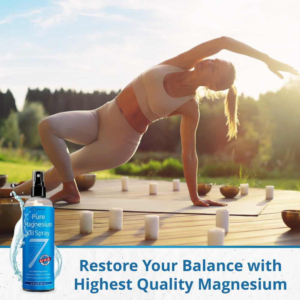 Seven Minerals extra-strength magnesium oil spray targets minor muscle discomfort.