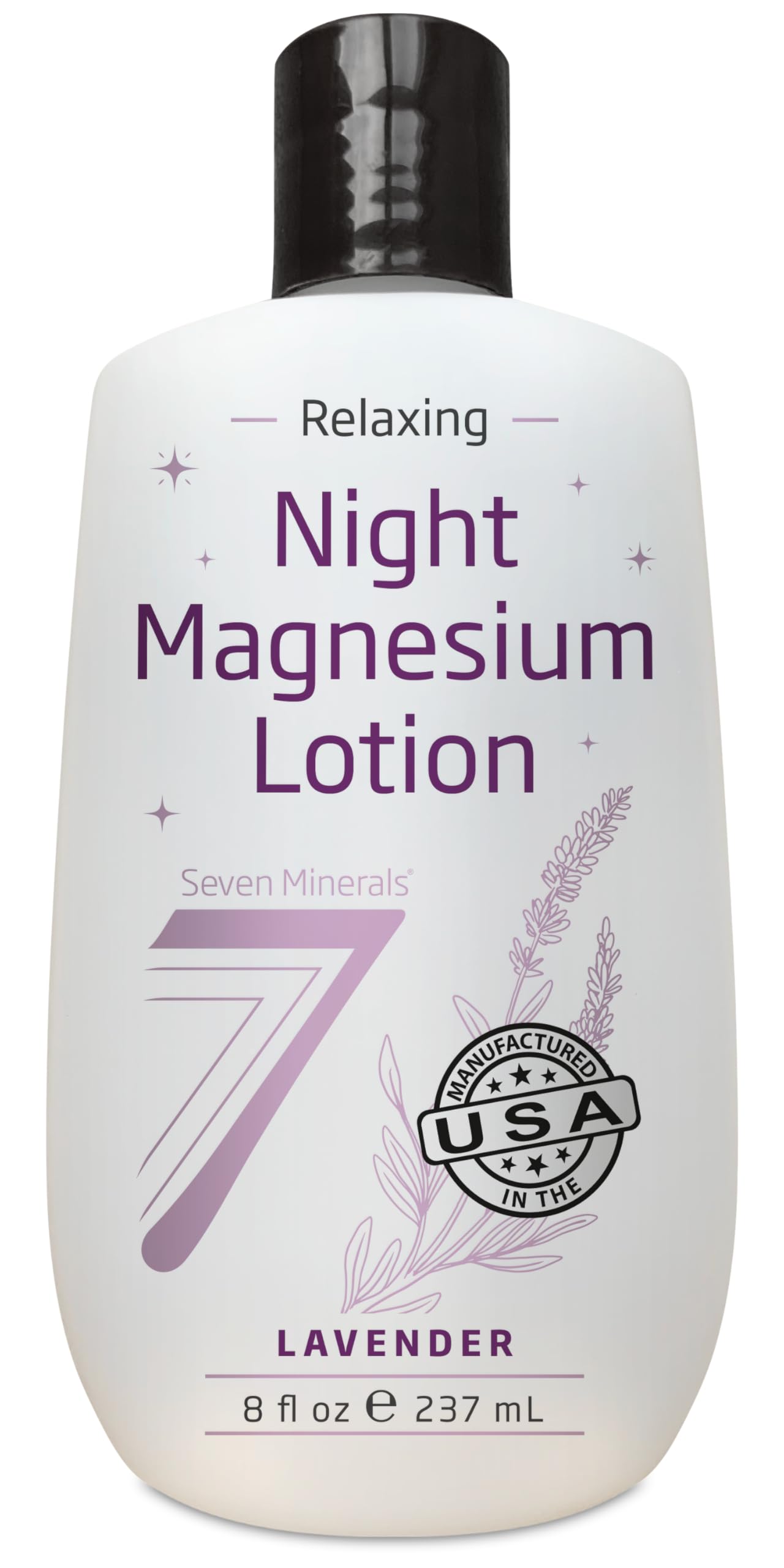 Bottle of Seven Minerals Magnesium Lotion Sleep Lavender – 8 oz