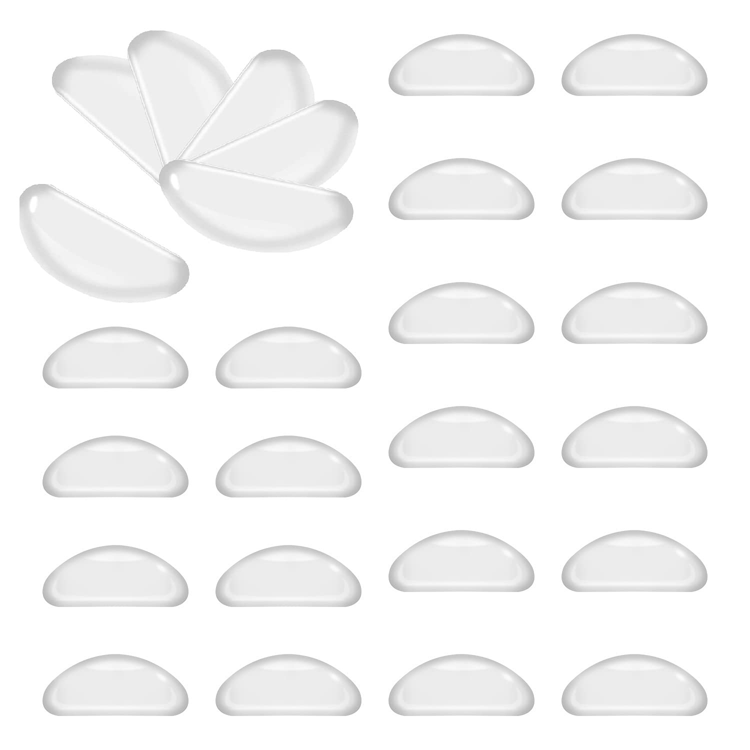 SF SONFAN silicone adhesive eyeglass nose pads - clear, 20 pairs