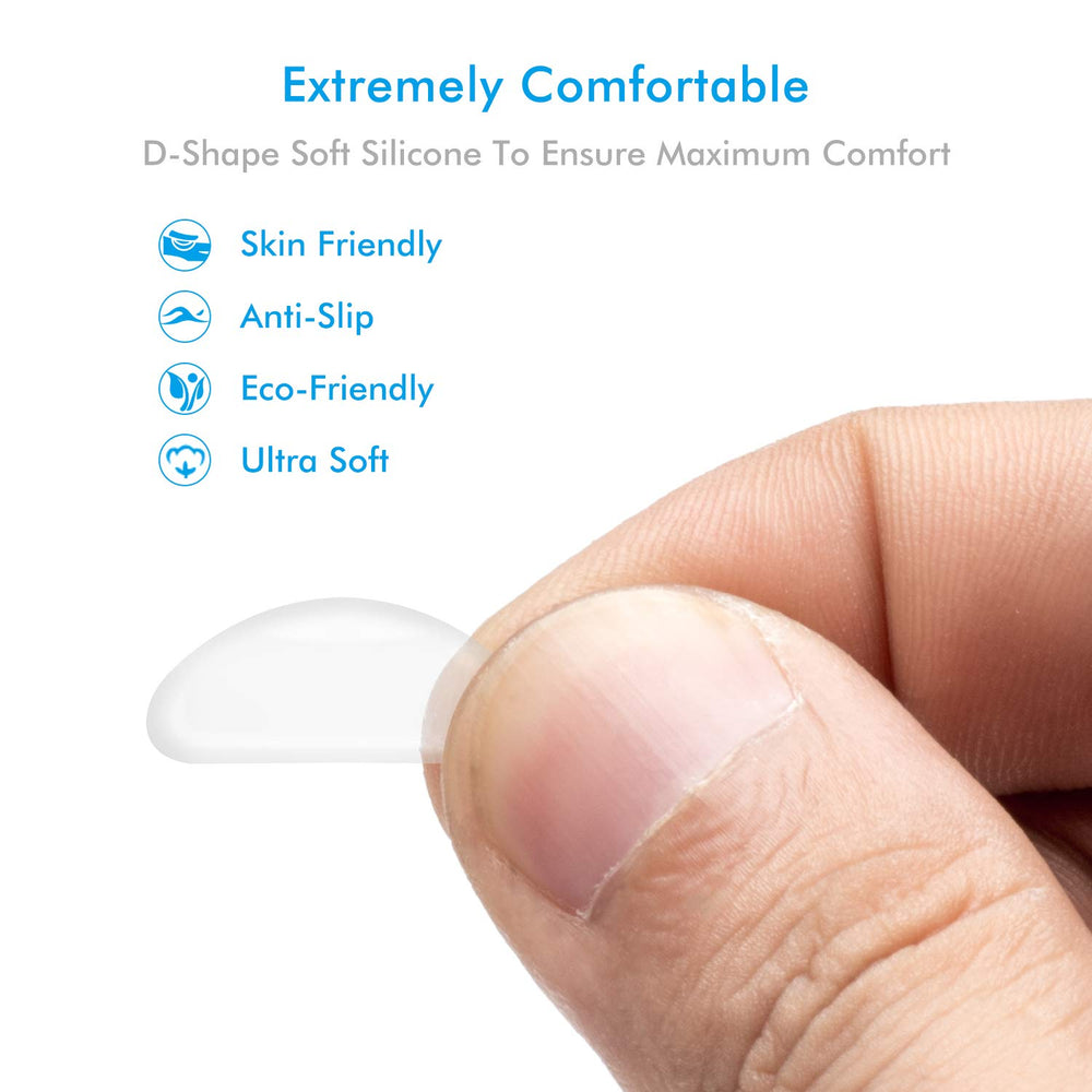 Close-up of 20 pairs silicone nose pads for eyeglasses