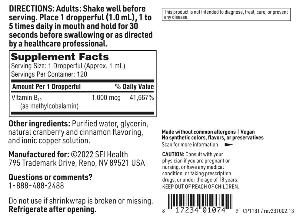 Klaire Labs SFI Health product information card beside bottle