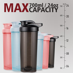 ShakerZoo bottle showing wide mouth and embossed measurement marks
