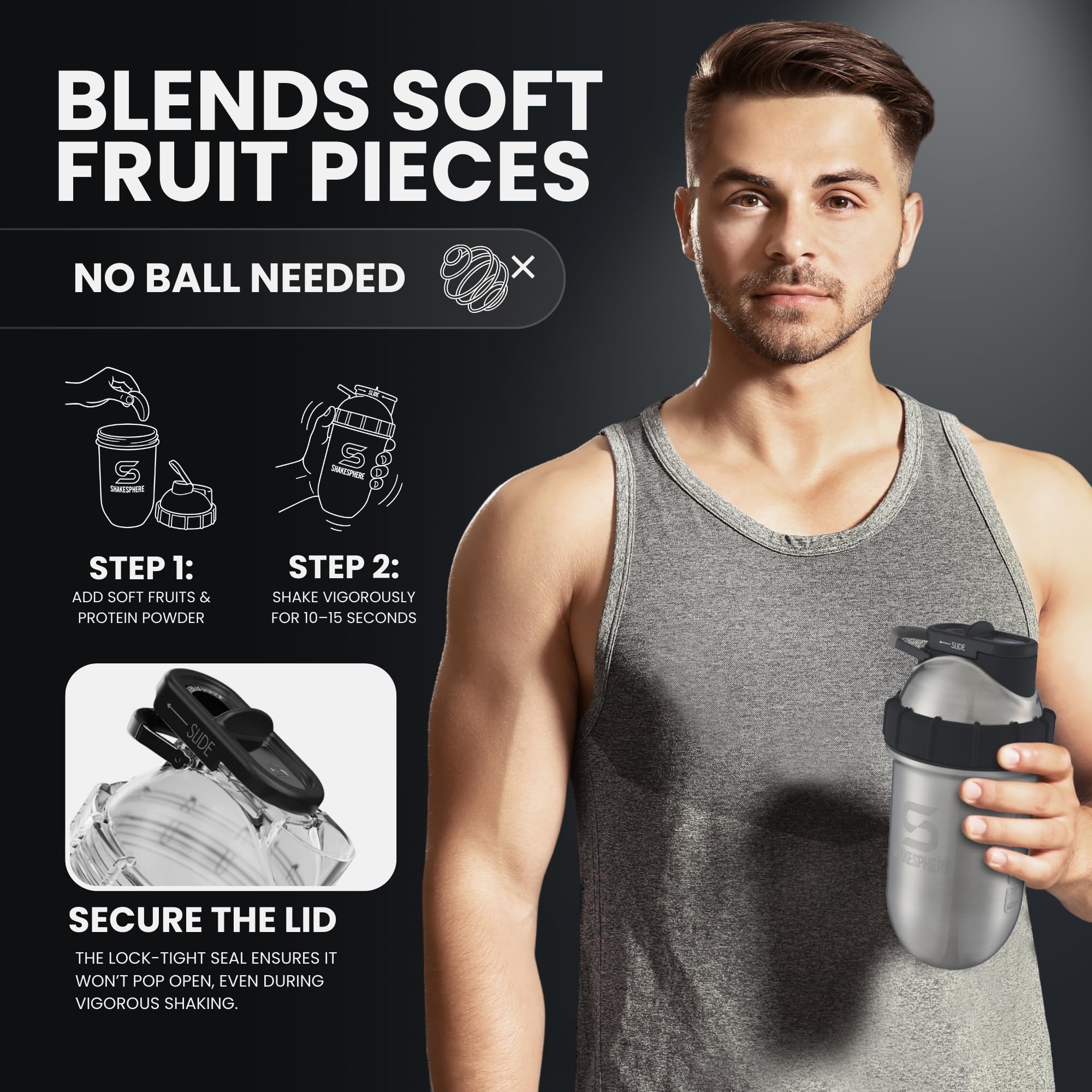 24oz protein shaker bottle for shakes and smoothies