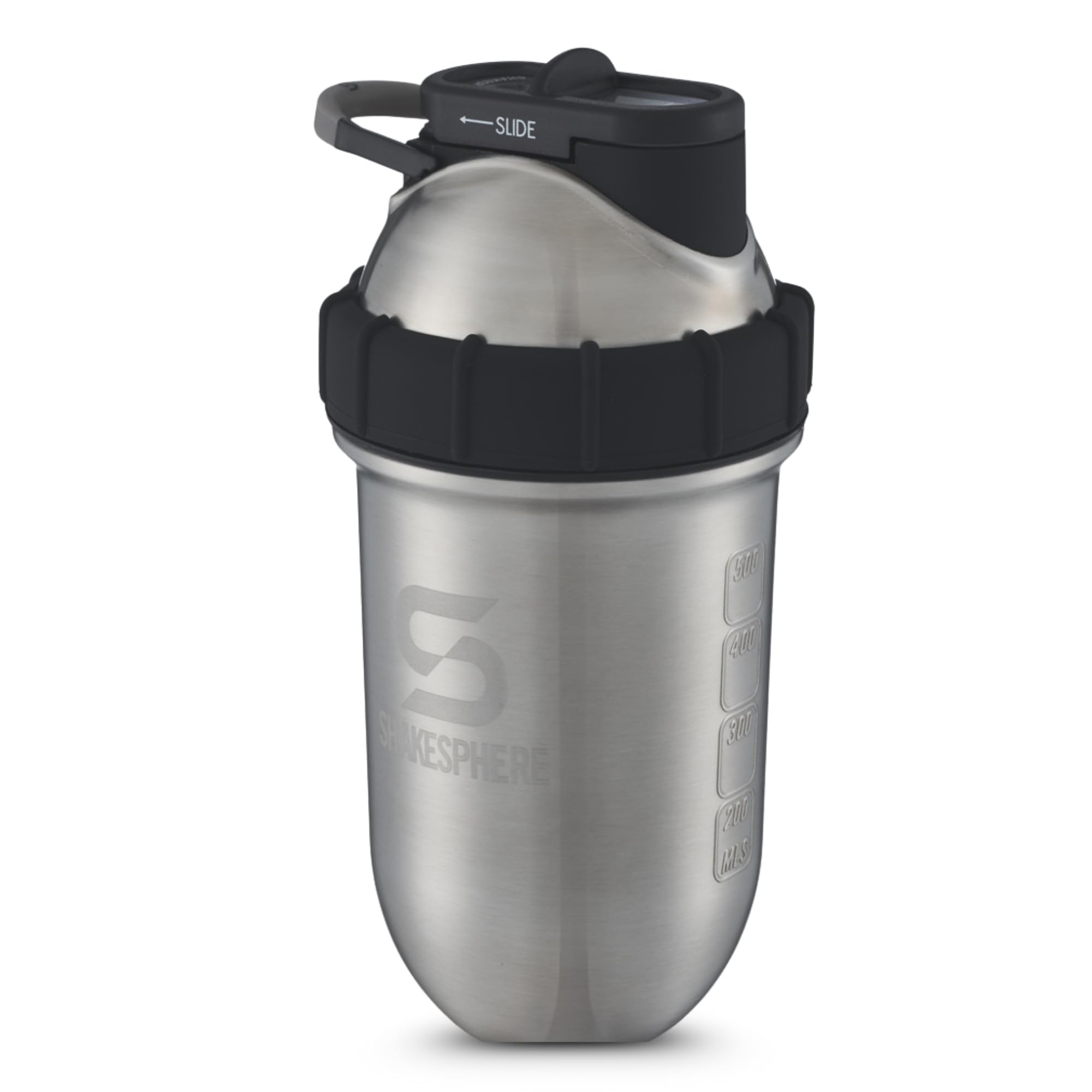 SHAKESPHERE stainless steel shaker 24oz cap lid closeup shows leak-proof closure for travel
