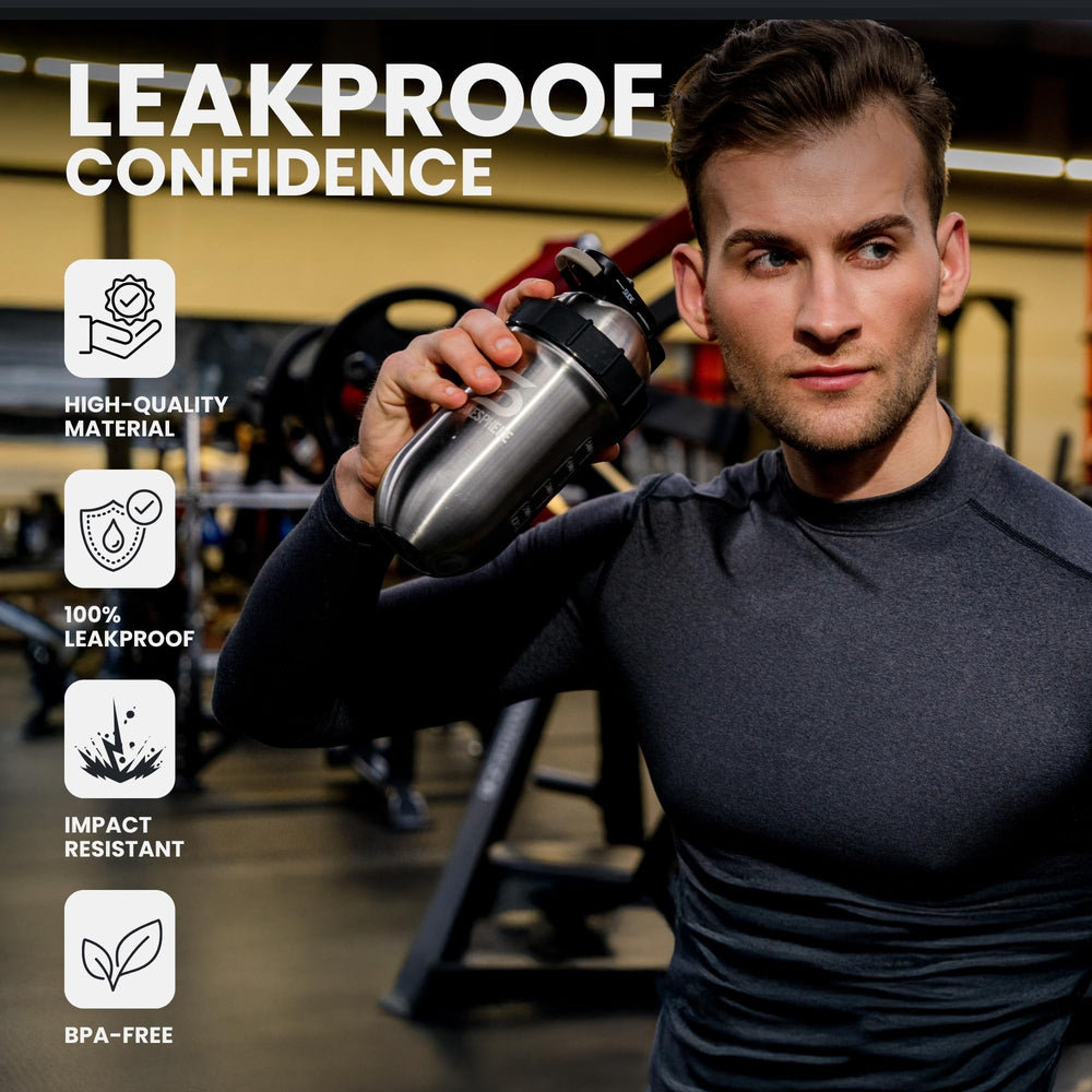 SHAKESPHERE stainless steel shaker 24oz leak-proof lid in use ensures mess-free workouts
