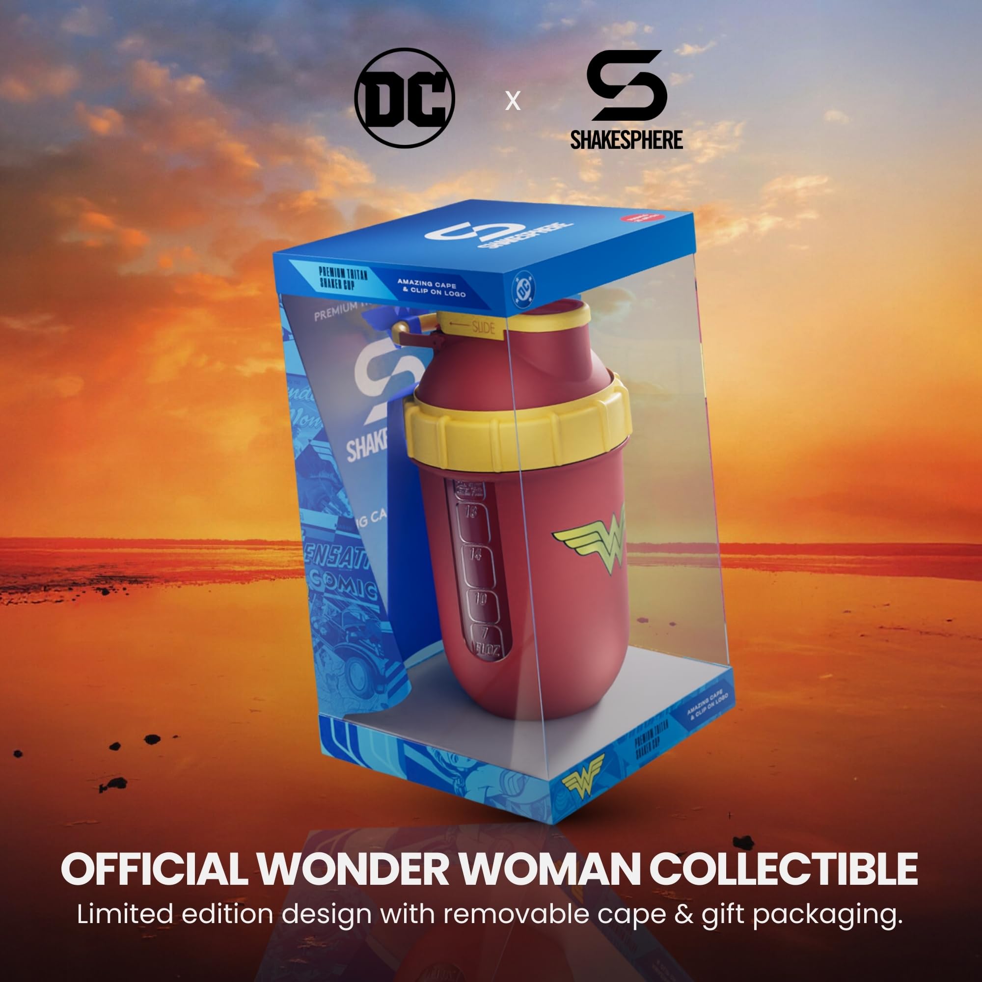 SHAKESPHERE Wonder Woman 3D logo enhances premium branding and appeal