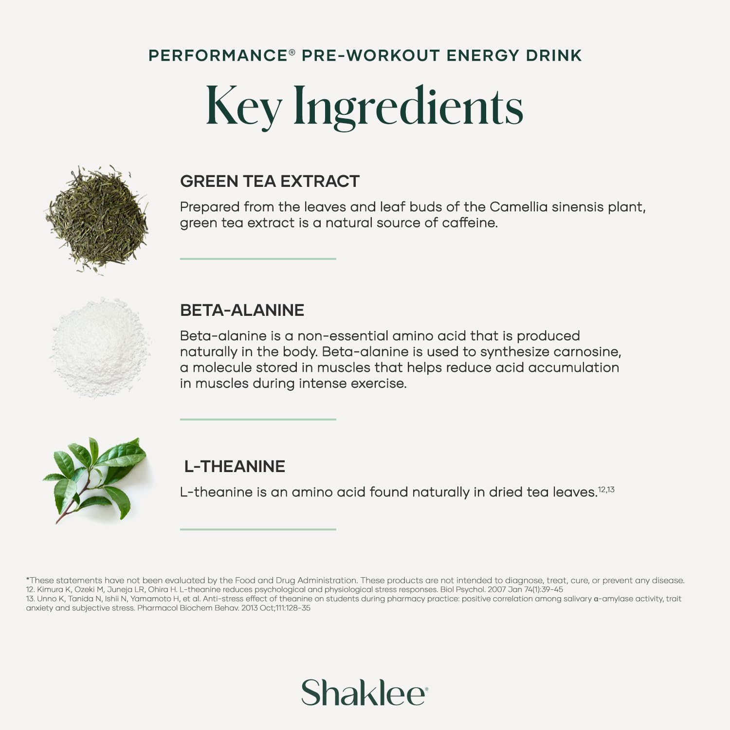 Shaklee caffeine from green tea extract label signals clean energy boost.