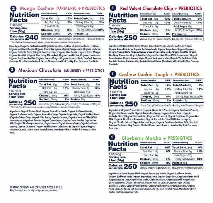 SHANTI BALANCE red velvet chocolate chip bar with prebiotics for energy.