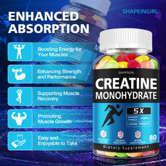 SHAPEINGIRL Creatine Gummies 80-count back panel