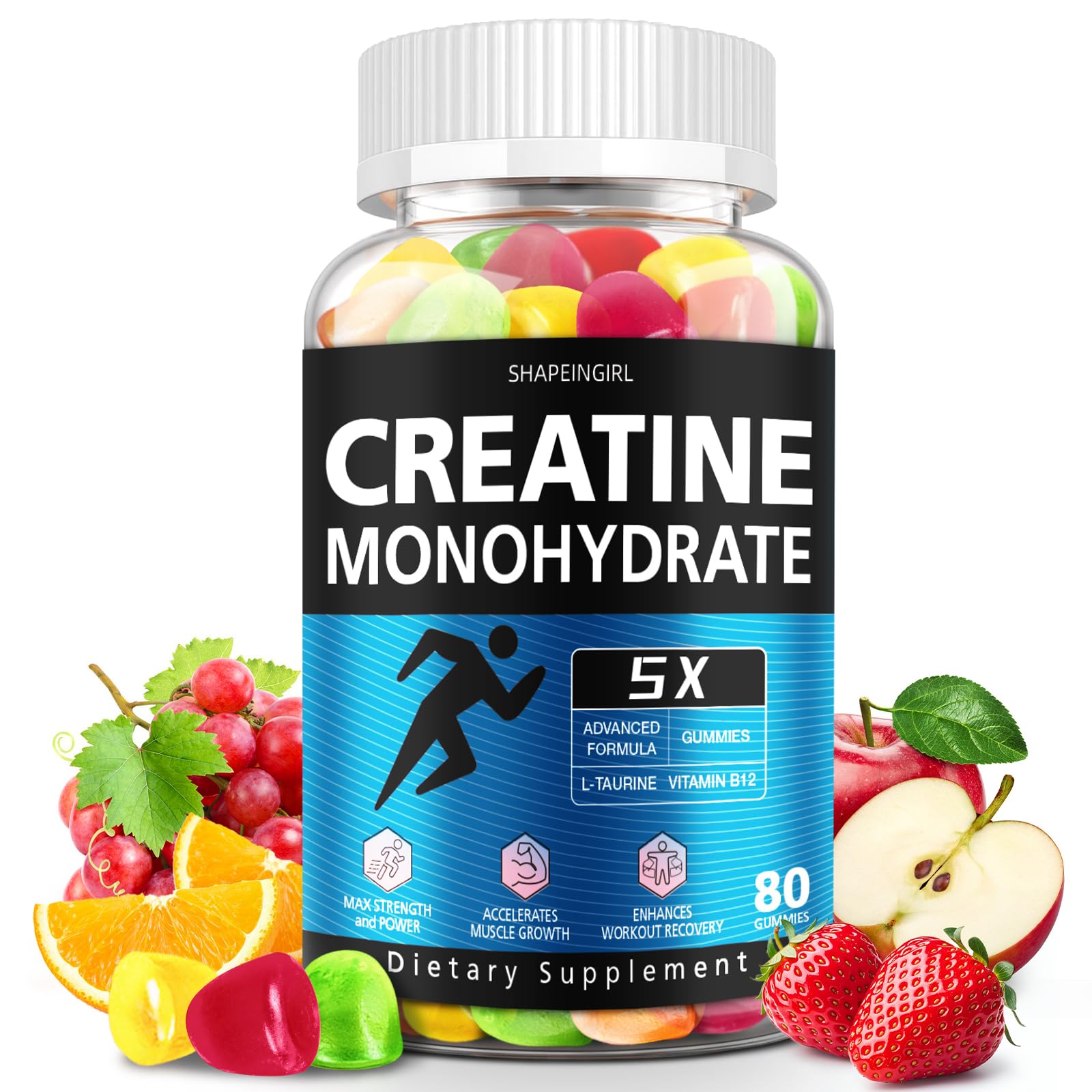 SHAPEINGIRL Creatine Gummies 80-count front label