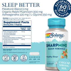 Back label of SOLARAY SharpMind Sleep bottle