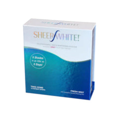 Close-up of whitening strips in use on teeth