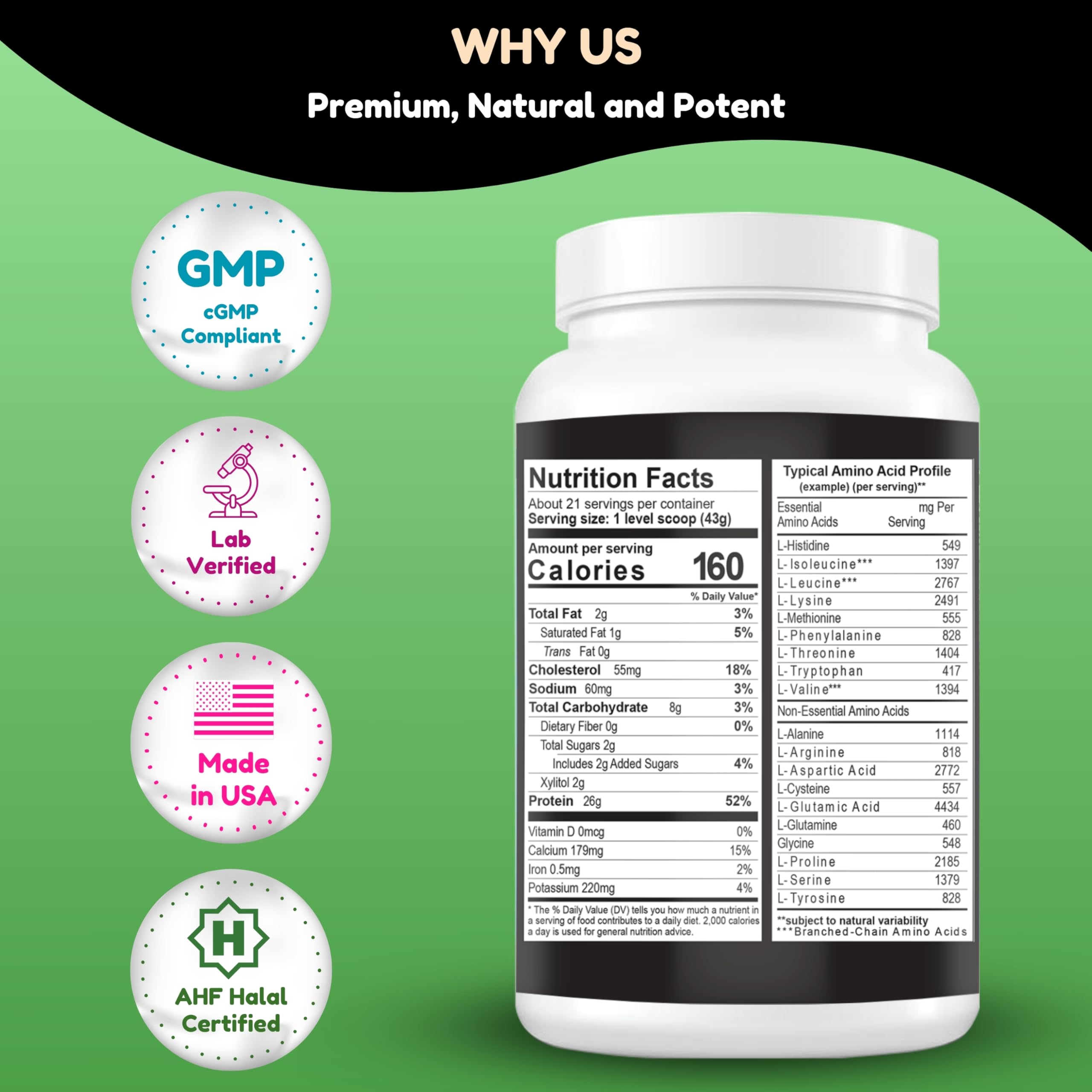 SHIFAA NUTRITION USA-made GMP facility label emphasizing quality
