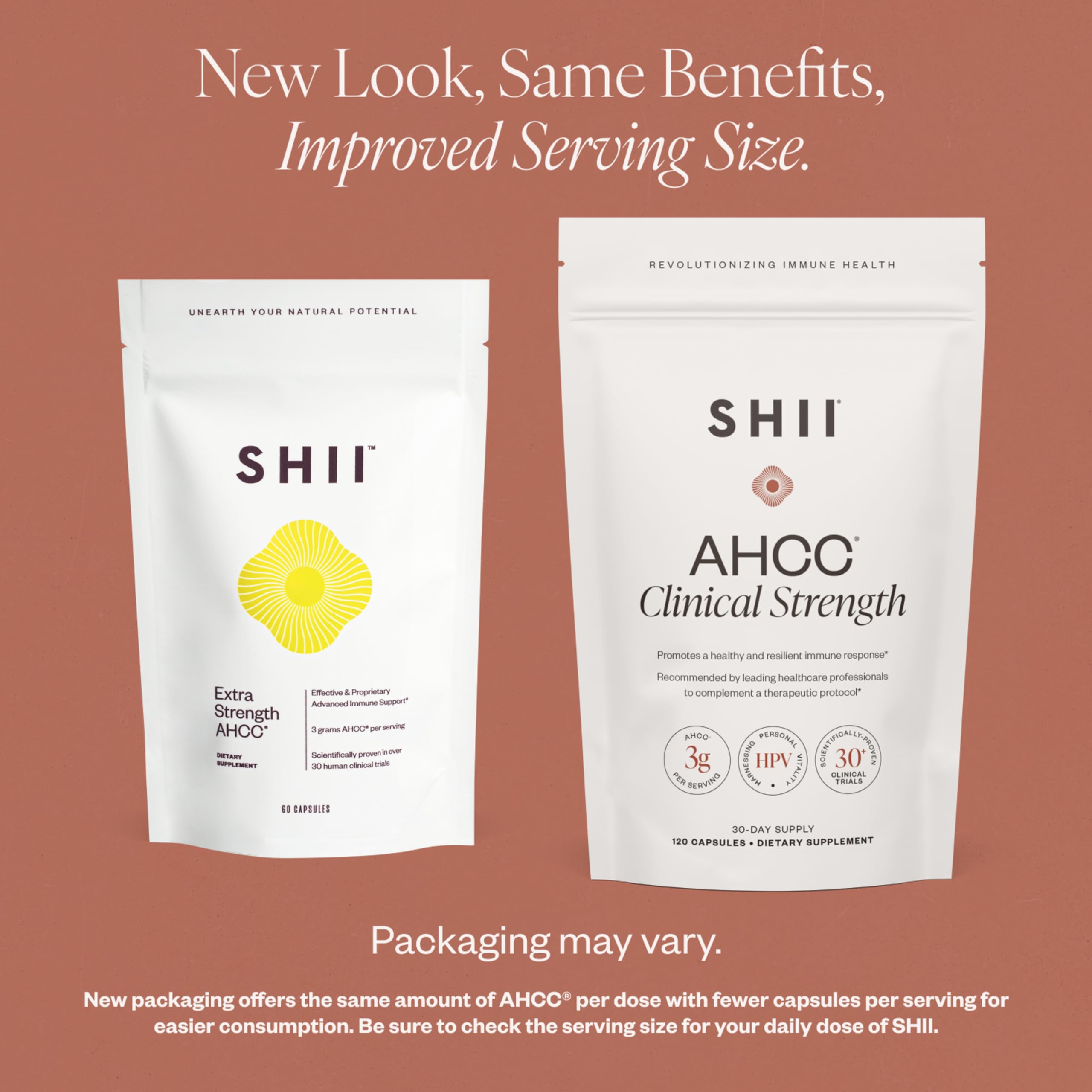 Label showing 3000mg AHCC per serving