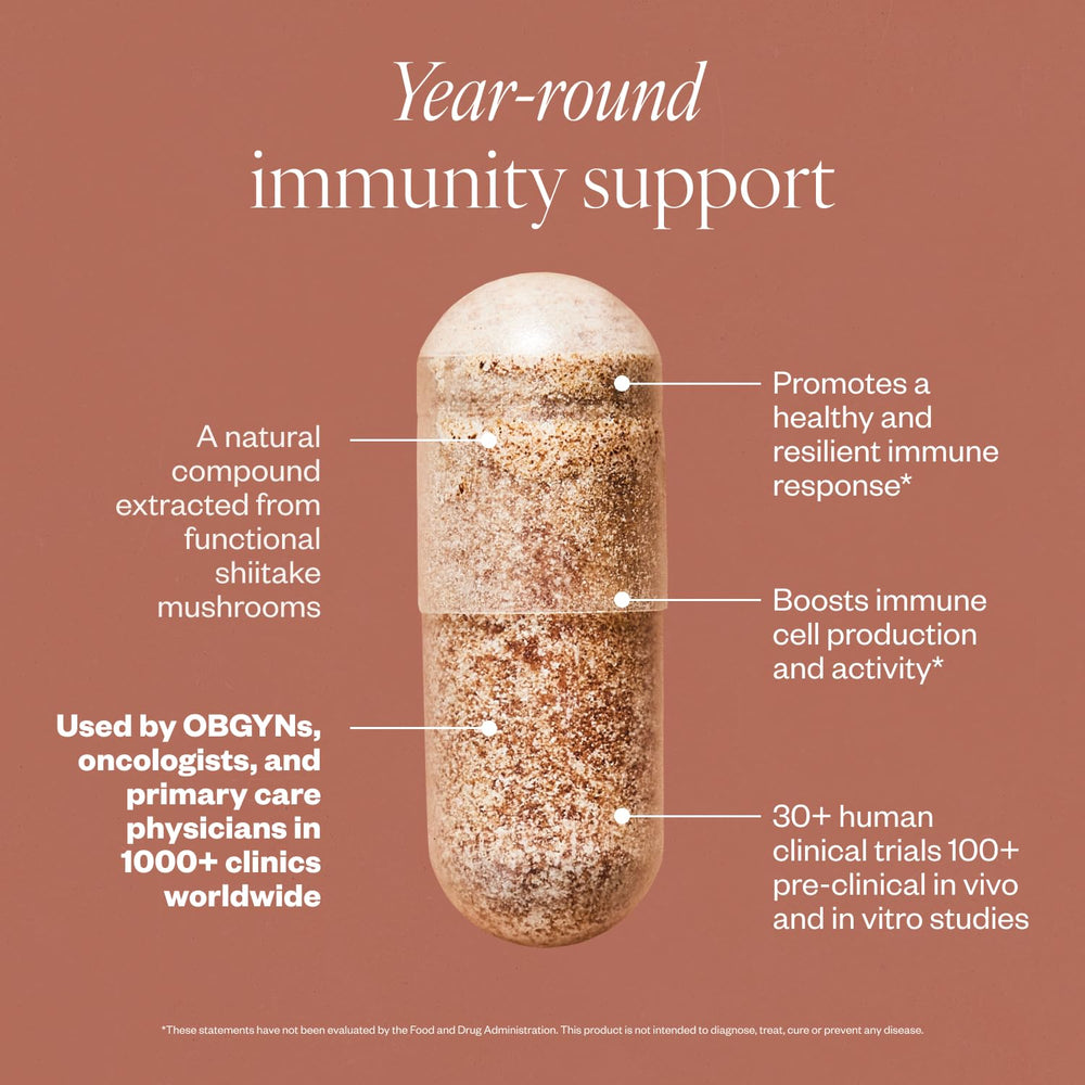Ingredient highlights showing shiitake-derived AHCC