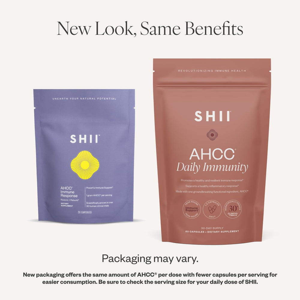 Packaging and bottle of SHII AHCC Daily Immunity