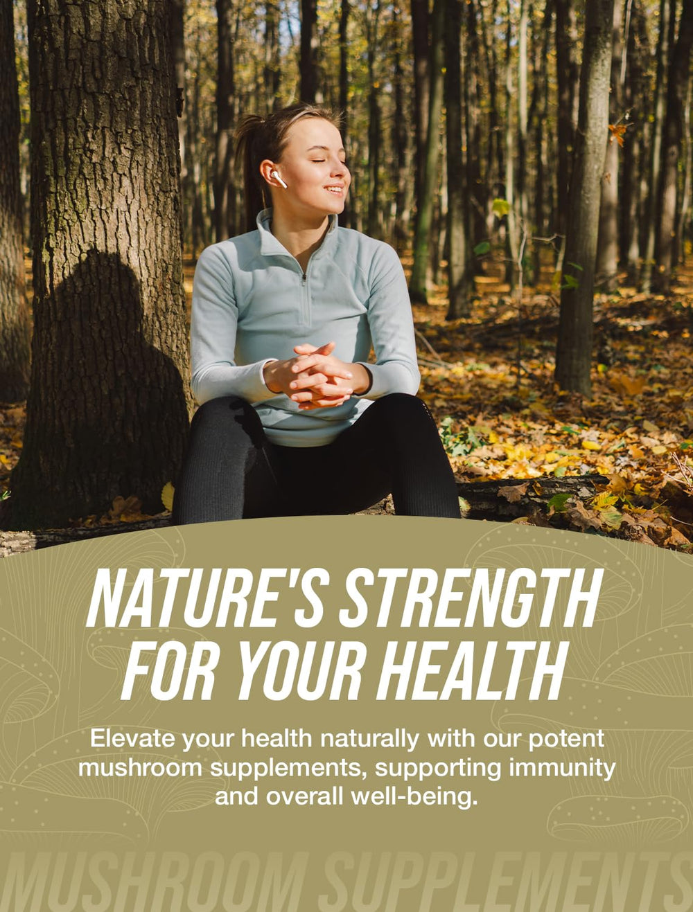 Shiitake powder labeled immune support vegan gluten-free