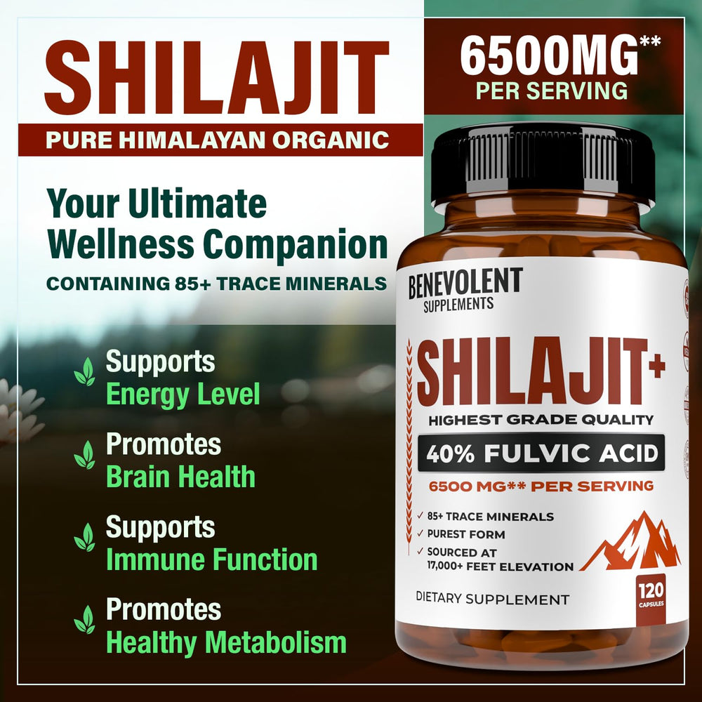 Shilajit mineral supplement with 85+ trace minerals for energy and immune support