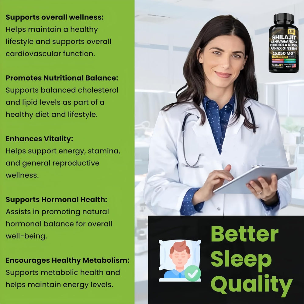 Lifestyle wellness concept with Shilajit Ashwagandha capsules