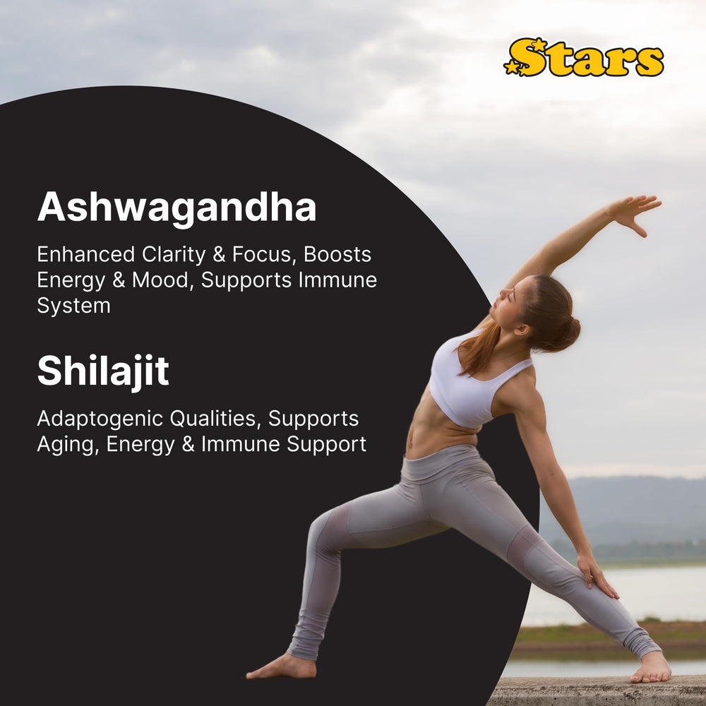 Pure shilajit resin and ashwagandha ingredients