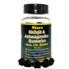Shilajit Ashwagandha Gummies packaging with label