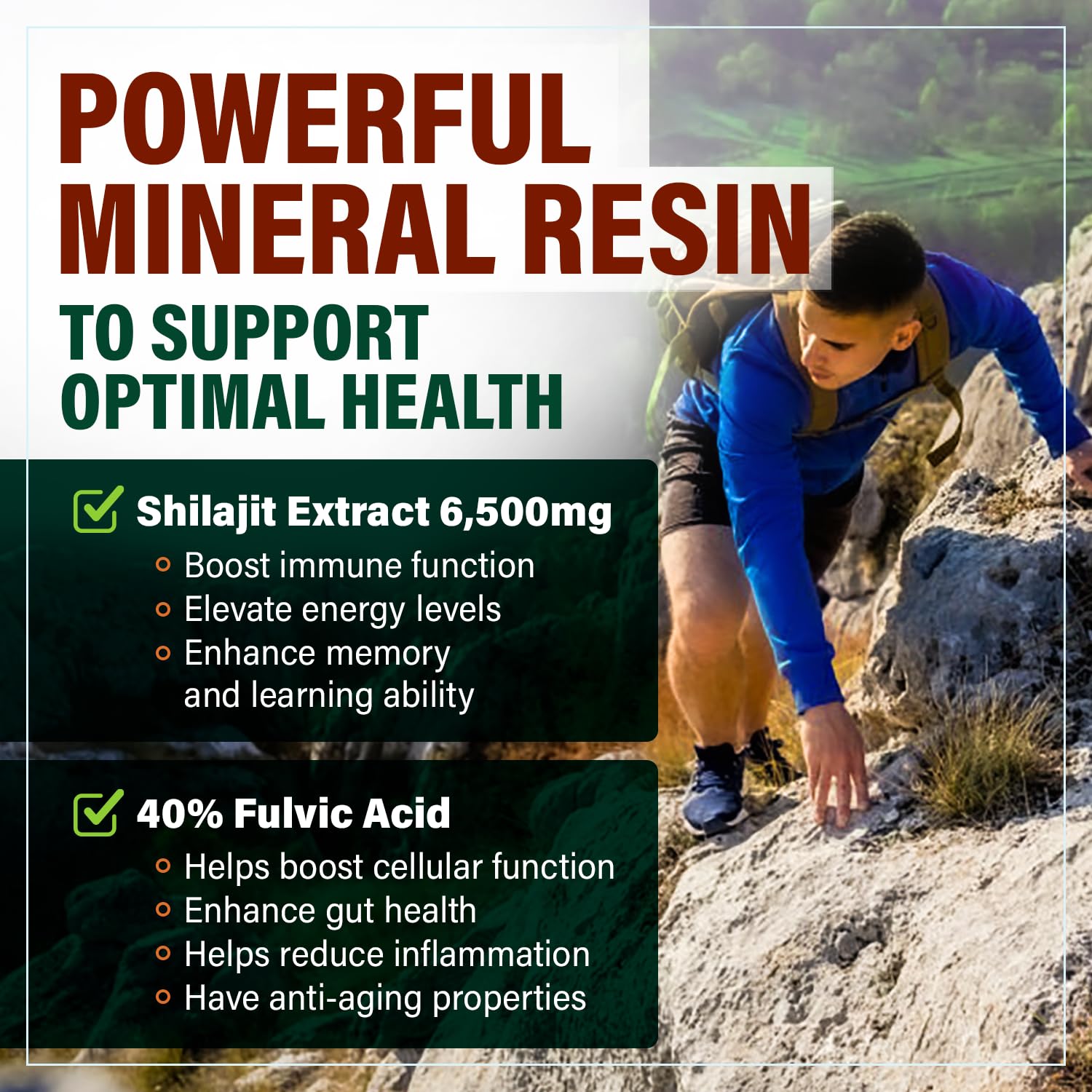 Shilajit supports athletic performance, endurance, and recovery
