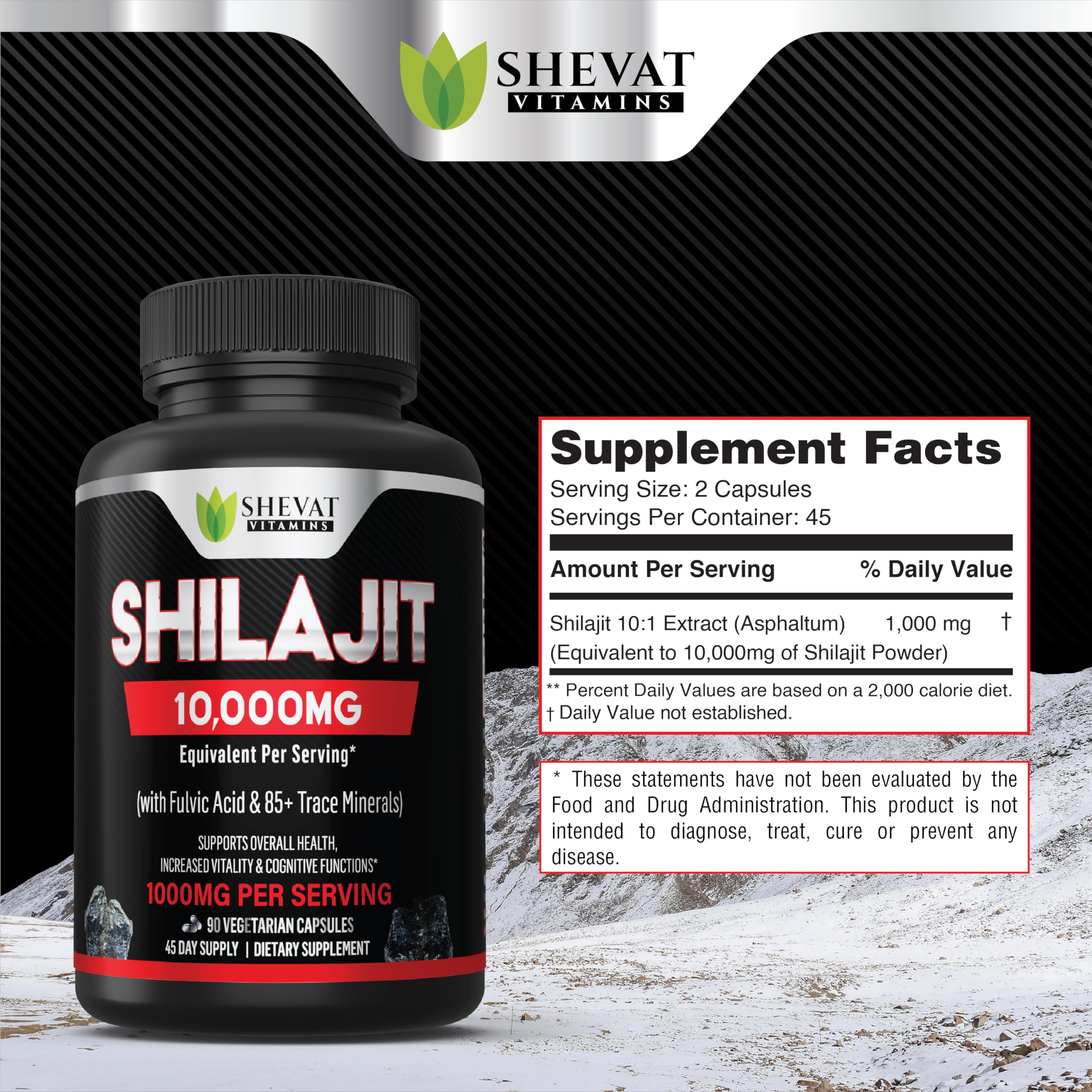 90-capsule Shilajit bottle packaging