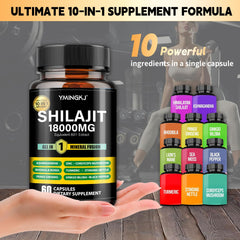Shilajit capsules rich in fulvic acid minerals