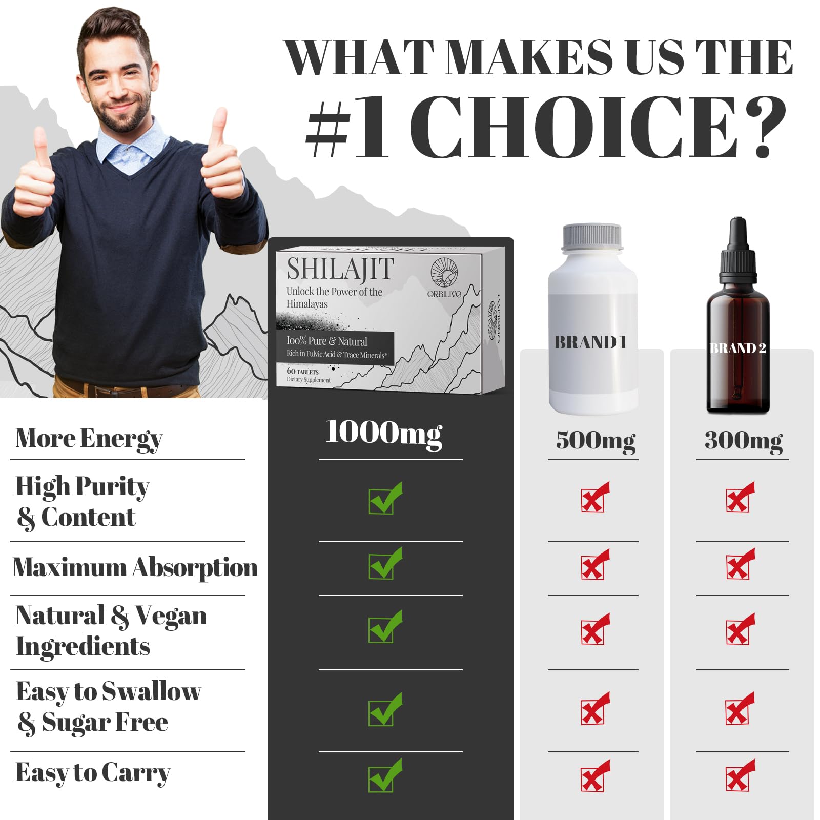 Shilajit energy and immune support tablets