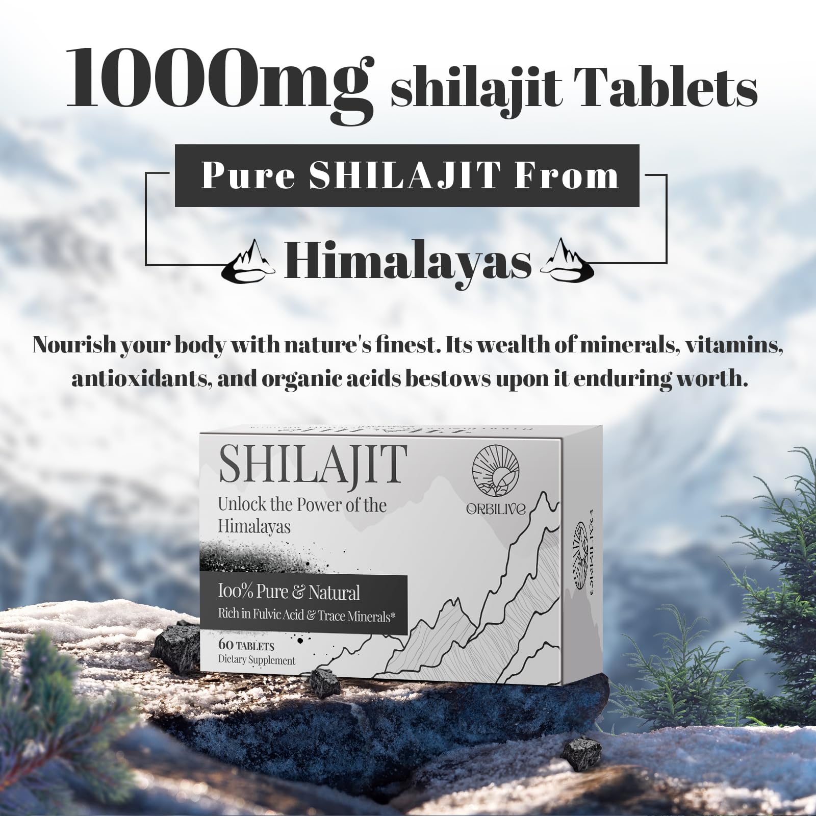 Shilajit with fulvic acid and 85+ trace minerals