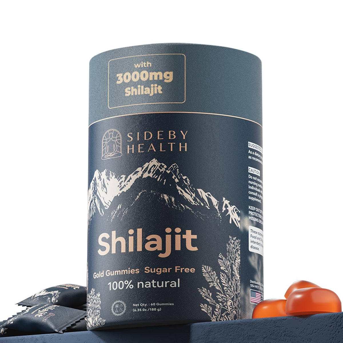 Shilajit Gummies bottle with 3000mg dosage label