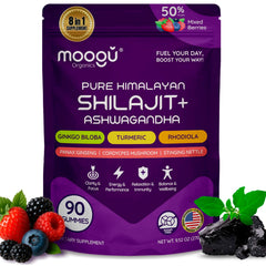 Bottle of 18,000mg Himalayan Shilajit Gummies with Ashwagandha