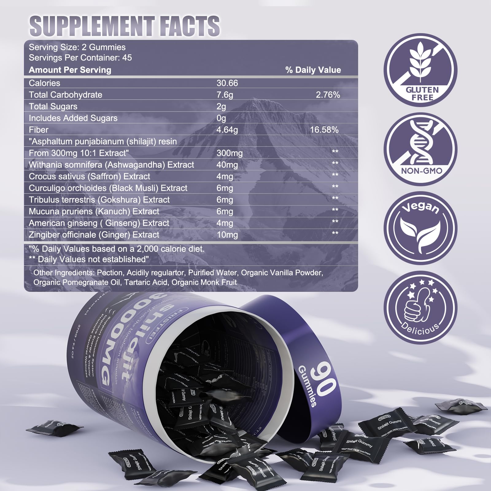 Shilajit gummies individually packaged for on-the-go use