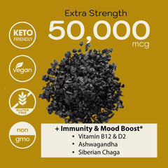 Shilajit gummies showing vitamins D2 and B12