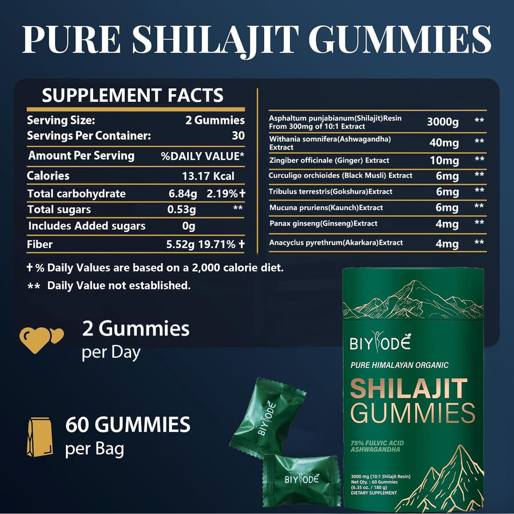 Shilajit gummies sourced from Himalayan Gilgit-Baltistan