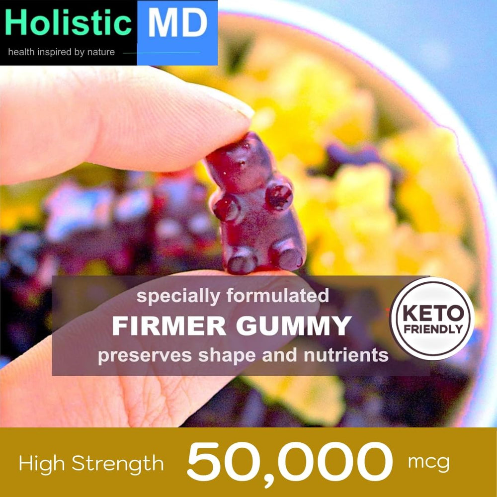 Gummies packaging showing vegan and keto-friendly labels