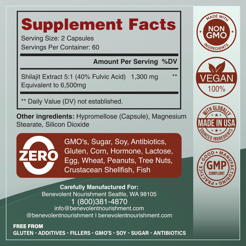 High-absorption fulvic acid in Shilajit enhances energy and stamina