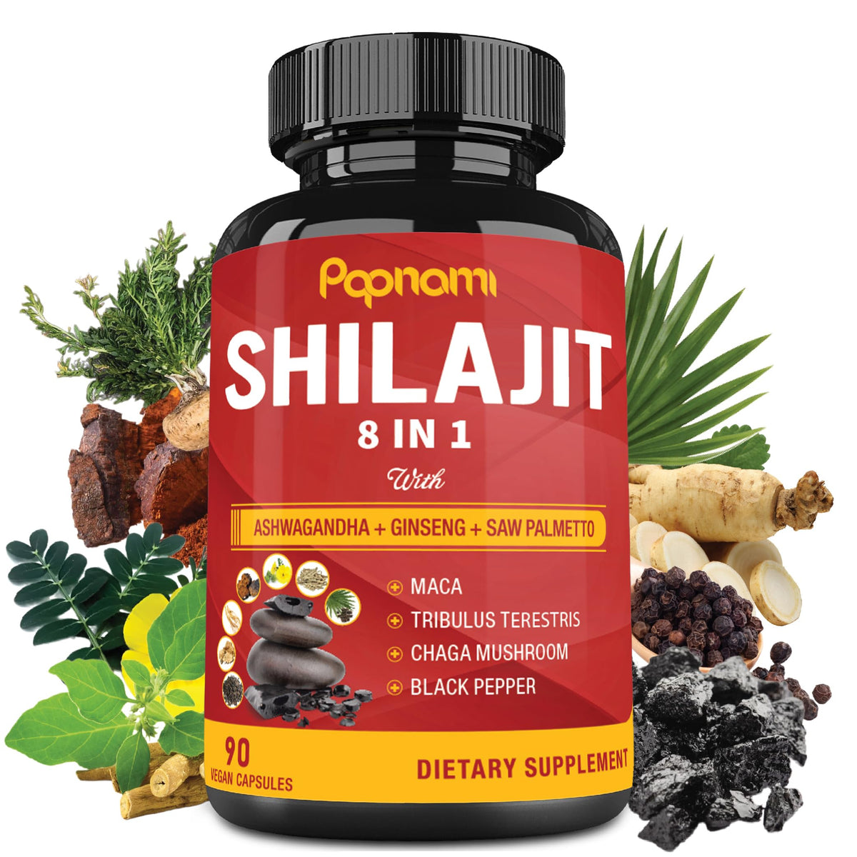 Papnami Shilajit Himalayan Capsules bottle front