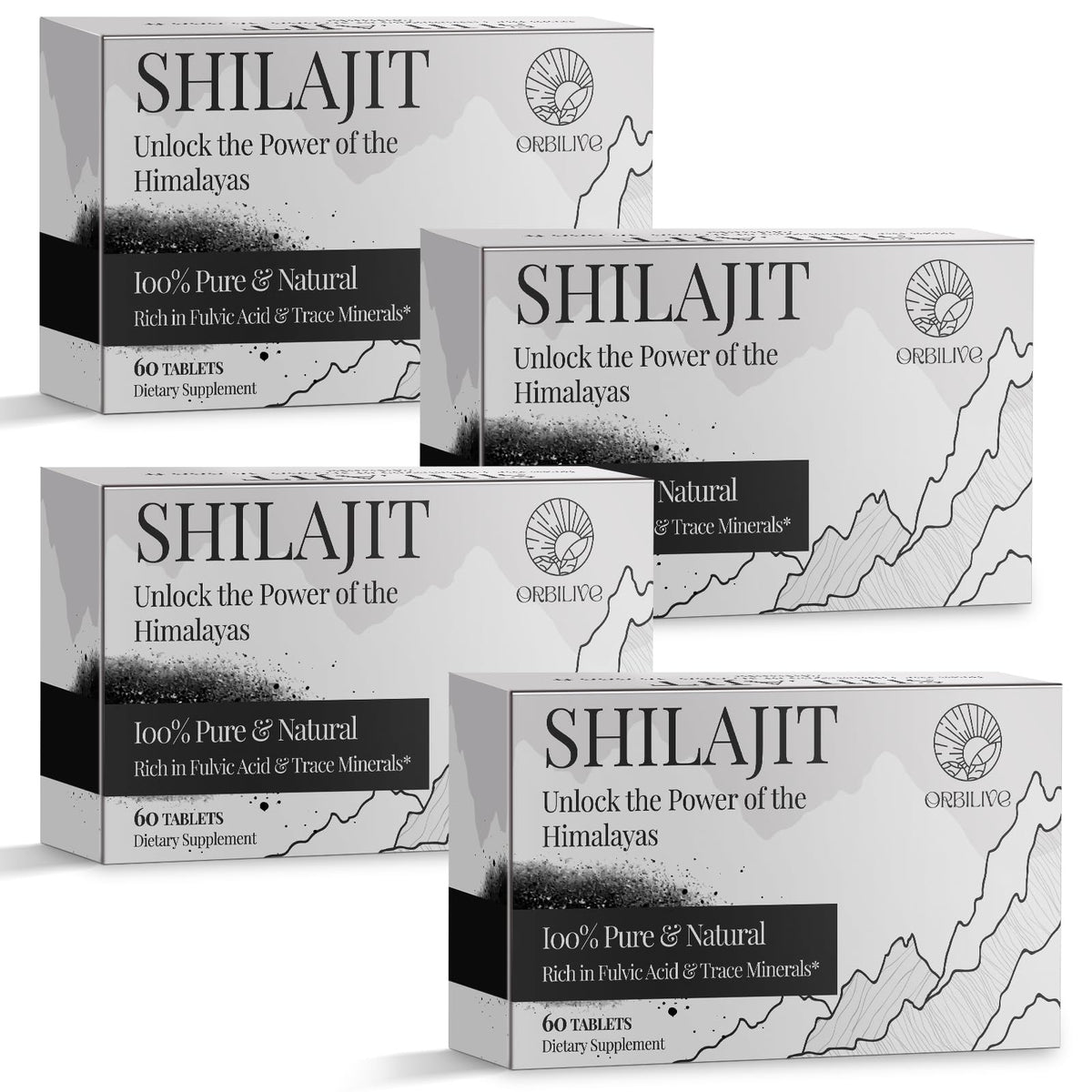 Himalayan organic Shilajit tablets – 30,000 mg per serving (60 tablets)