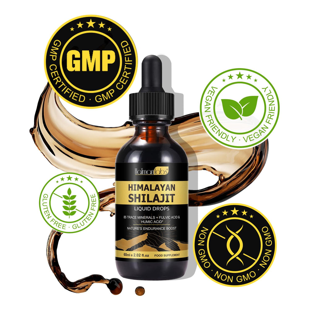 Shilajit Himalayan liquid drops showing 85 minerals