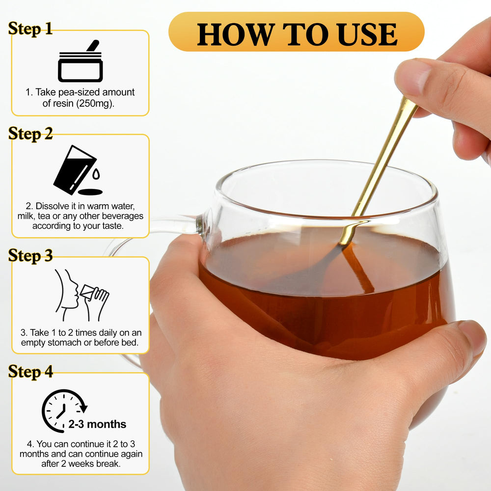 Measuring spoon with shilajit resin