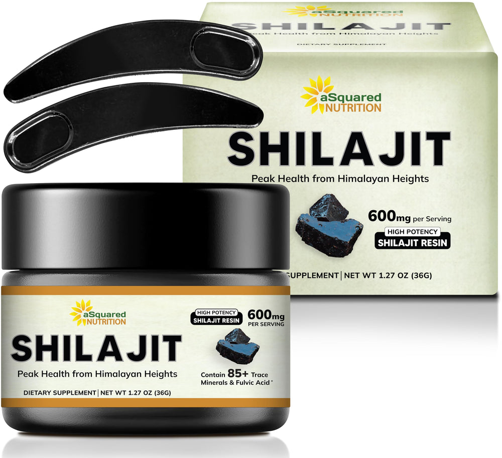 Shilajit resin showing 85+ minerals and Fulvic Acid