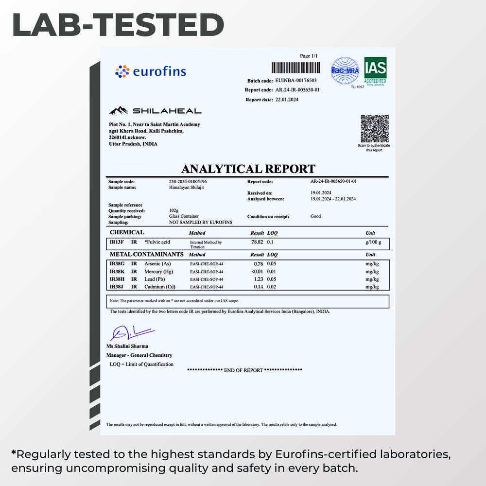 Stainless steel spoon included for measuring shilajit resin